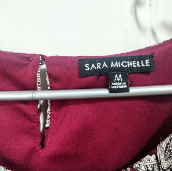 Sara Michelle Maroon Paisley Blouse - Picture 5 of 5